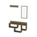 WELL HOME MOBILIARIO & DECORACIÓN Set van spaanplaat met melamine coating, wand met spiegel, in walnootkleur