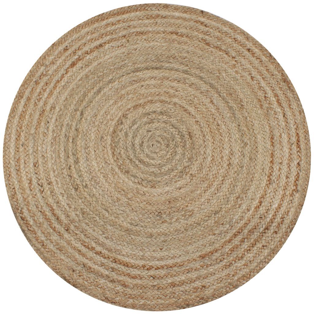 vidaXL Tapijt rond 90 cm gevlochten jute