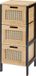 en.casa Commode Tervola ladekast 72x30x30 cm zwart naturel en rotan look