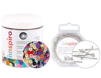 INNSPIRO Set met ondoorzichtige pailletten en AB mix 7 mm, 120 g en naalden met stompe punt 500u.
