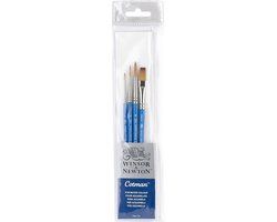 Winsor & Newton Cotman Aquarelpenseel Set – Korte Steel – 4-delig – Rond & One Stroke voor Waterverf