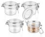 Icecat Set de 4 pots de rangement en plastique transparent avec couvercle