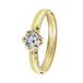 Lucardi Dames Ring met zirkonia - Ring - Cadeau - 14 Karaat - Geelgoud