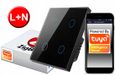 RTX Interrupteur tactile Zigbee Tuya 4 canaux Noir L+N