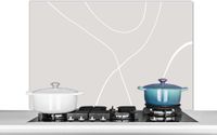 KitchenYeah Spatscherm keuken - Line art - Abstract - Minimalisme - Pastel - Keuken - Spatwand - 100x65 cm - Keuken achterwand