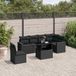 Maison Exclusive - Ensemble de jardin, 7 pièces, avec coussins, noir, en polyrotin