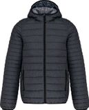 Kariban Outdoorjas 'Lightweight Hood Padded' Marl Donkergrijs - S