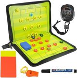 Bol Tableau tactique de football pliable avec carte tactique magnétique - tableau tactique de football avec sifflet d'arbitre - analyse de jeu et éponge d'entraînement