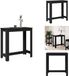 vidaXL Table de bar - 102x50x103,5 cm - Bois traité - Noir