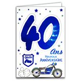 69-2131 verjaardagskaart, 40 jaar, heren, Moto Route 66 USA United States of America sterren