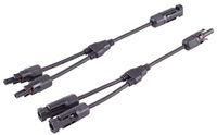 1x PV4 T-adapterkabelset 2/1, 6mm², zwart/zwart, 30cm voor parallelle aansluitingen van fotovoltaïsche systemen, 1kV