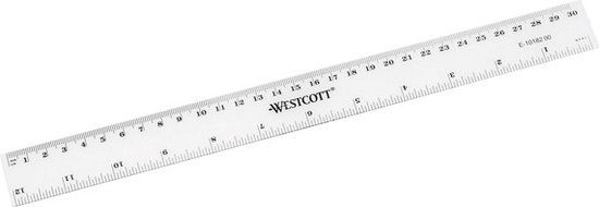 Westcott liniaal - 30cm - kunststof - cm/inch verdeling - AC-E10182