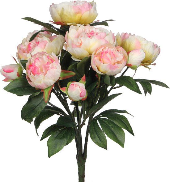 Mica Decorations Artificial Peony Bouquet - H55 x Ø40 cm - Light Pink