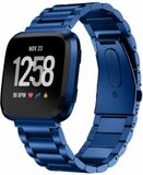 Strap-it Fitbit Versa / Versa 2 stalen bandje - blauw