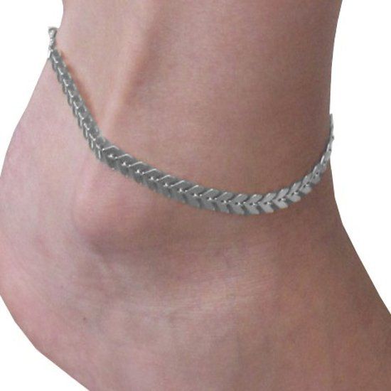 Fako Bijoux® - Enkelbandje - Arrow - Zilverkleurig
