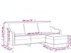 vidaXL Driezitsbank met voetenbank 180 cm stof noir