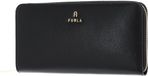 Furla Leren Portemonnee Camelia Zip Around Wallet Nero Zwart