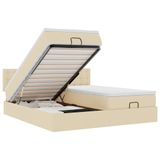 vidaXL Ottoman bed met matrassen, stof, crèmekleurig, 200x200cm
