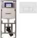 Geberit Inbouwreservoir UP320 met QeramiQ push bedieningsplaat - dualflush - rechthoekige knoppen - kunststof wit glanzend