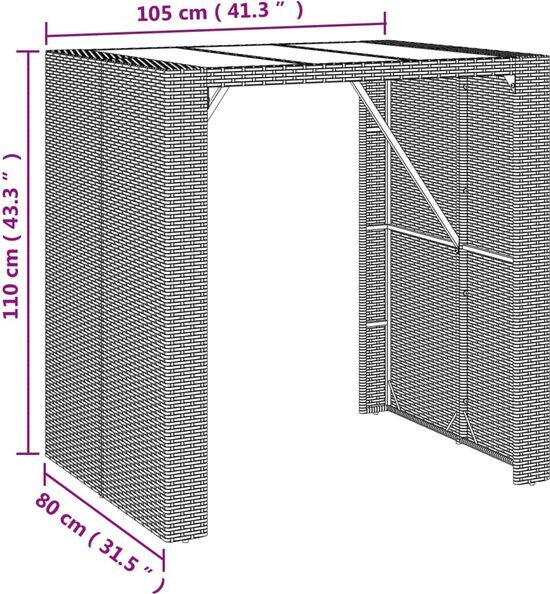 vidaXL 5-delige Tuinbarset poly rattan en massief acaciahout zwart