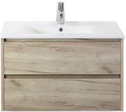 BES LED Dante Badmeubelset 80 cm - Craft Oak - Keramische Wastafel Wit Enjoy