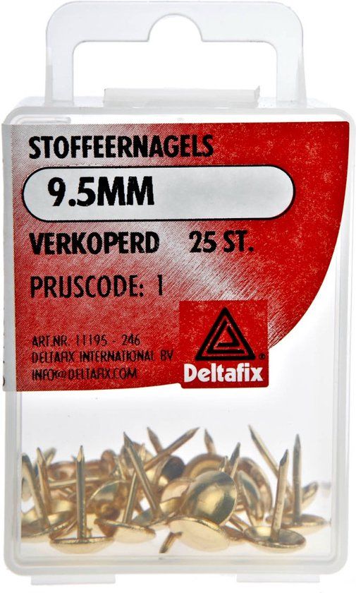 Deltafix Stoffeernagels 9,5 mm - Verkoperd - Rond - 25 stuks