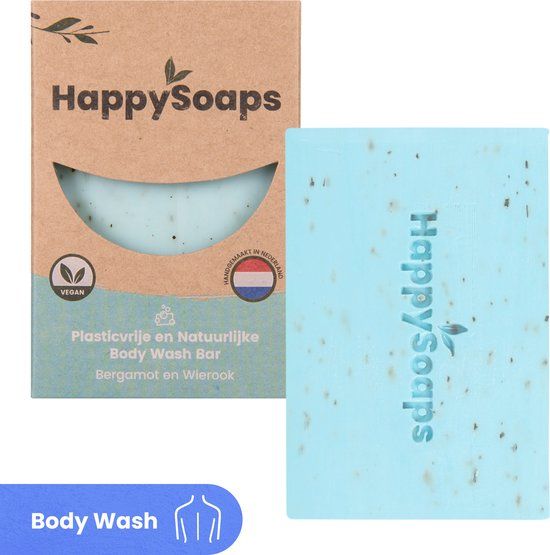 HappySoaps Body Wash Bar - Bergamot & Wierook - 100g