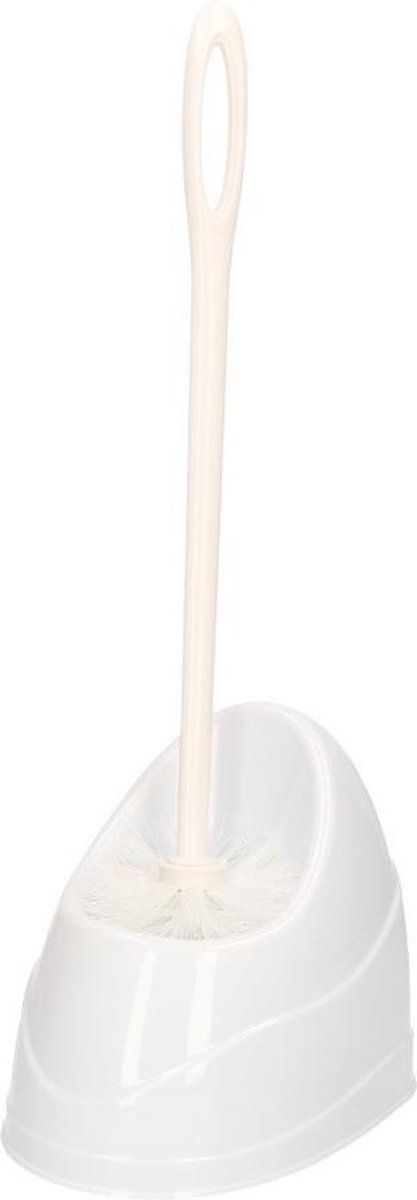 Forte Plastics Witte toiletborstel met houder - 45,5 x 19,5 cm - Kunststof