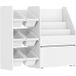 Pangivo Étagère à jouets enfant meuble de rangement avec 6 bacs et coffre à roulettes blanc 100x30x80 cm