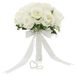 Merkloos Witte Rozen Boeket met Corsage en Boutonnière