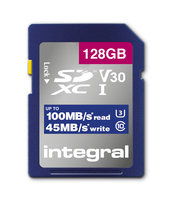 Integral 128GB SD Card - UHS-I U3 V30 - Up to 180MB/s Read