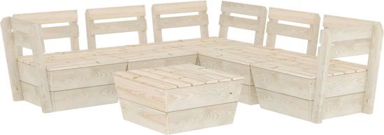 vidaXL 6-delige Loungeset pallet geïmpregneerd vurenhout