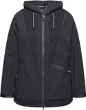 Ulla Popken - Dames - Functionele jas waterdicht 2-wegrits reflector - Zwart - Maat 46+