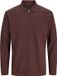 JACK&JONES JPRBLAETHAN LS ZIP POLO Heren Polo Lange mouw Bitter Chocolate L