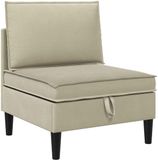 vidaXL Midden Sofa met Opbergruimte Zand Fluweel