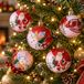 Inge-glas Inge Christmas Goods Gedecoreerde kerstballen - 18x stuks - rood - met kerst print - Dia 6 cm - kunststof