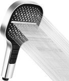 Merkloos Douchekop waterbesparend met stopknop - 7 straalsoorten - handdouche - spaardouchekop - drukverhogend - grote douchekop - chroom oppervlak