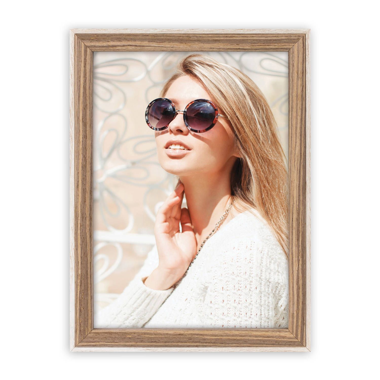 Zep Kriss fotolijst - wit/bruin - 20x30 cm - hout
