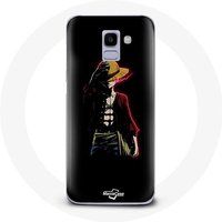 Maniacase Etui voor Samsung Galaxy J6 2018 One Piece Manga Anime Luffy Zwarte achtergrond