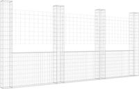 vidaXL Schanskorf U-vormig met 4 palen 380x20x200 cm ijzer