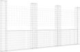 vidaXL Schanskorf U-vormig met 4 palen 380x20x200 cm ijzer
