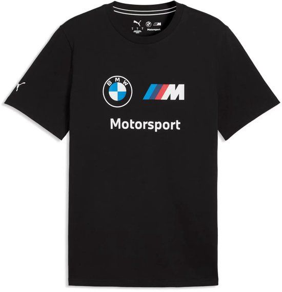 Puma BMW MMS T-shirt Heren Zwart Katoen Korte Mouw Logo XS