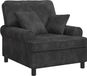vidaXL Fauteuil XL avec coussins Gris foncé Tissu