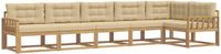 vidaXL - Hoek loungeset - 6 zitplekken - Wit en Beige - Polyester