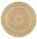 HAMID Alhambra Natuurlijk Vloerkleed Rond, Vloerkleed Van Jute, 100% Natuurlijk Tapijt van Jute, Handgeweven, Vloerkleed Woonkamer, Slaapkamer, Eetkamer, Gang, Ingang - (200x200cm)