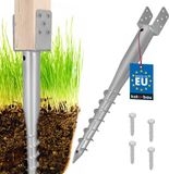 KOTARBAU® Paalhouder - Inschroefbare Paalhouder - Paalvoet 70 x 700 mm Gegalvaniseerde Paalhouder - Paalsteun - Schroeffundering - Inschroefbare Paalhuls voor Schuttingpalen en Houten Balken - Zilver