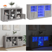 Buffet avec lumières LED Sonoma gris 123x37x67 cm