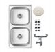 Kuchinox - Stalen Inbouw Spoelbak - 2-Compartimenten - 78x43 cm - Decor Afwerking