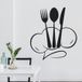 Sticker mural cuisine - Couverts - 327x374 cm - Noir