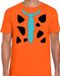 Bellatio Decorations Fred Holbewoner Carnaval Verkleed T-shirt Oranje voor Heren - L